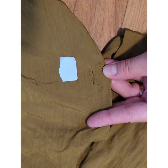 RTR Madewell Green Wide Leg High Rise Pleated Drapey Loose Cargo Pants Size 12 - Picture 6 of 13